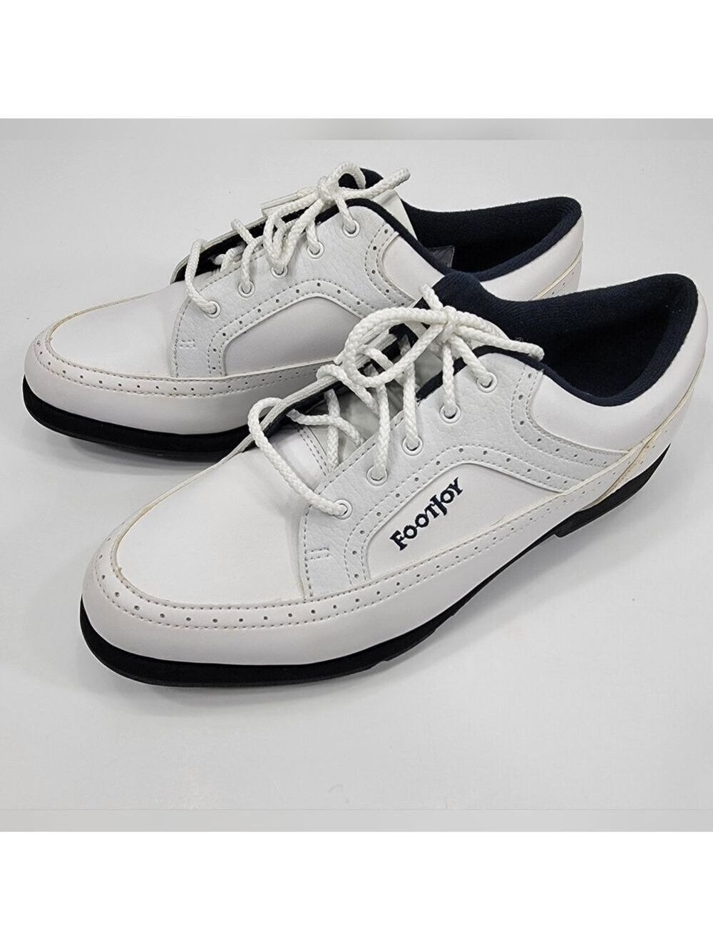 FOOTJOY Womens Golf Shoes 48733 White Faux Leather Size 9 M GreenJoys